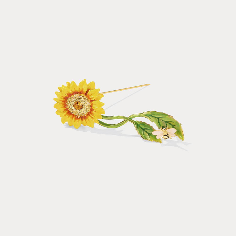 Sunflower & Bee Brooch for Influencer