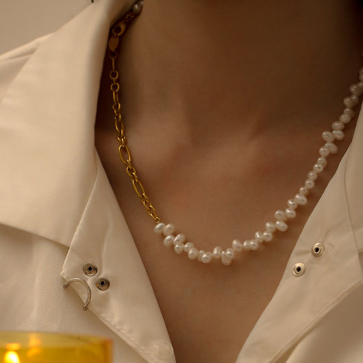 Pearl Gold Chain Choker