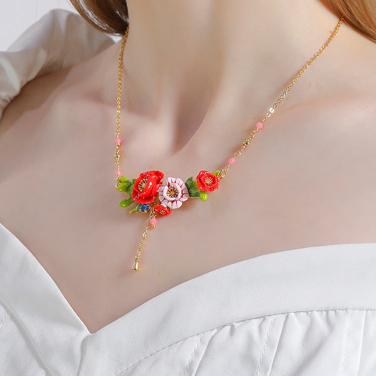 poppy tassel necklace
