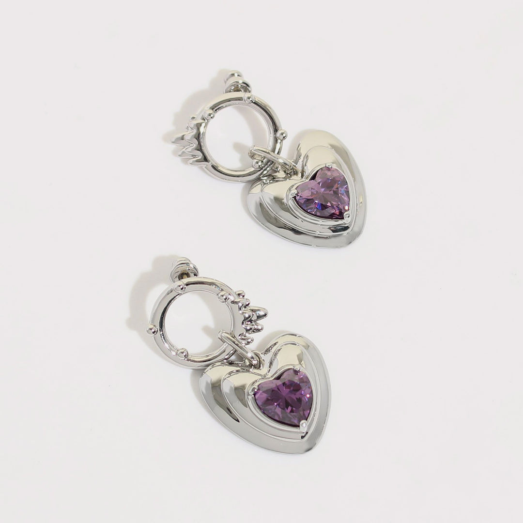 Selenichast love heart gem earrings