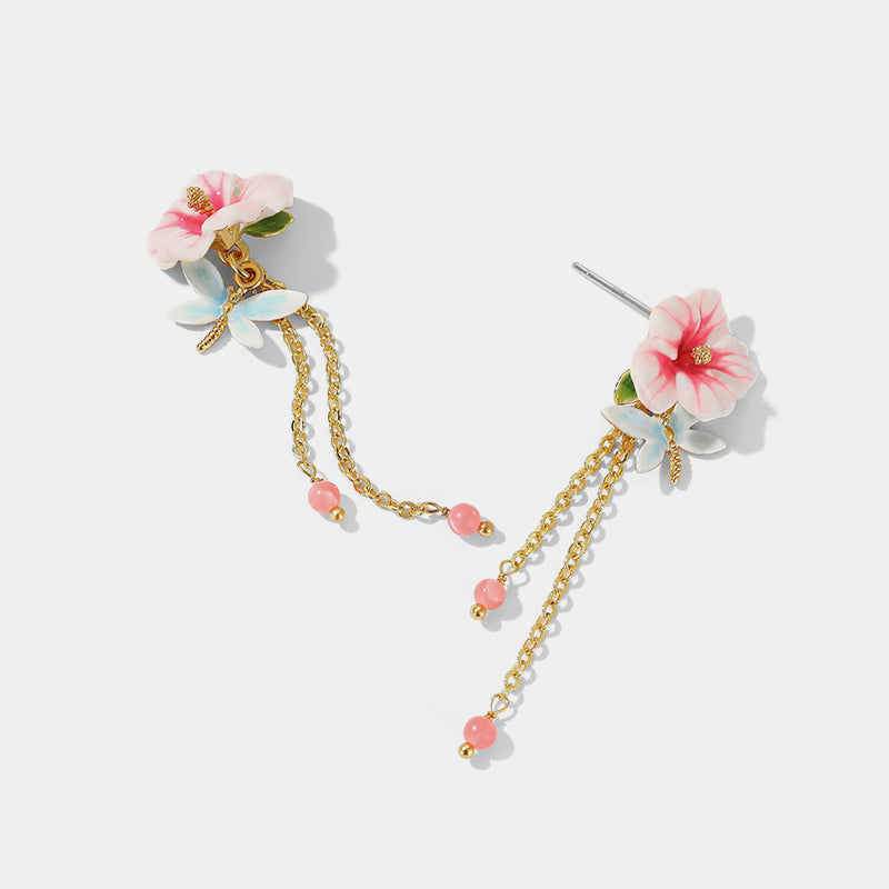 hibiscus beads earrings