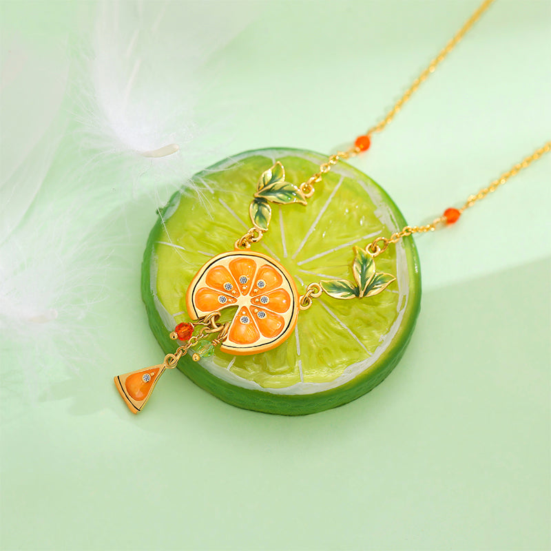 Selenichast orange slices necklace