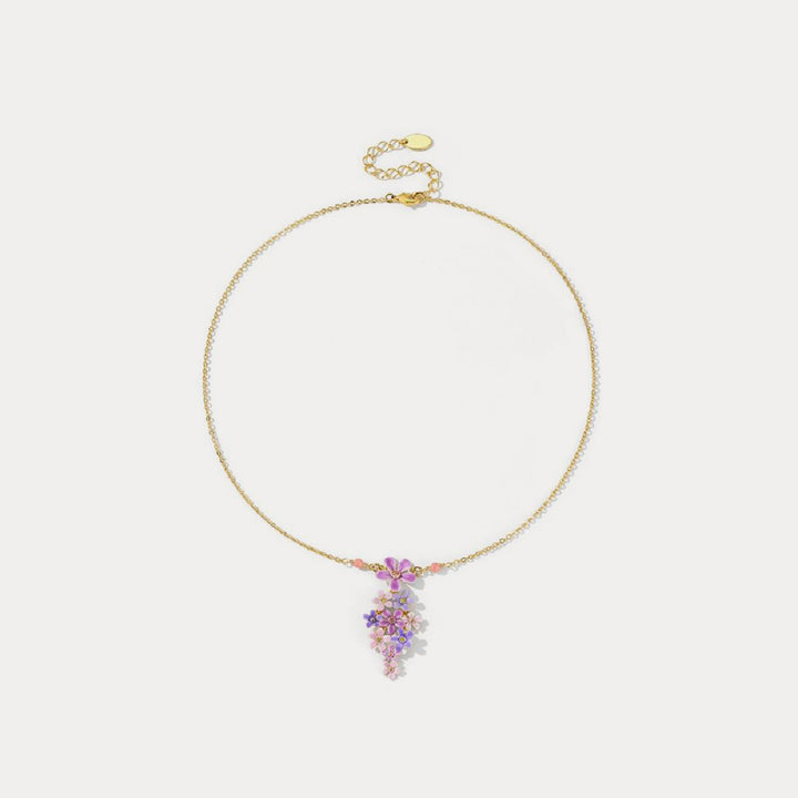 forget me not flowers thin necklace