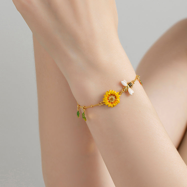 Sunflower & Bee Bracelet for Influencer