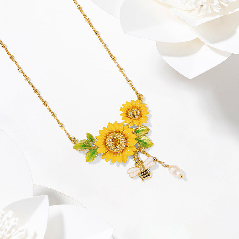 Sunflower & Bee Necklace for Influencer