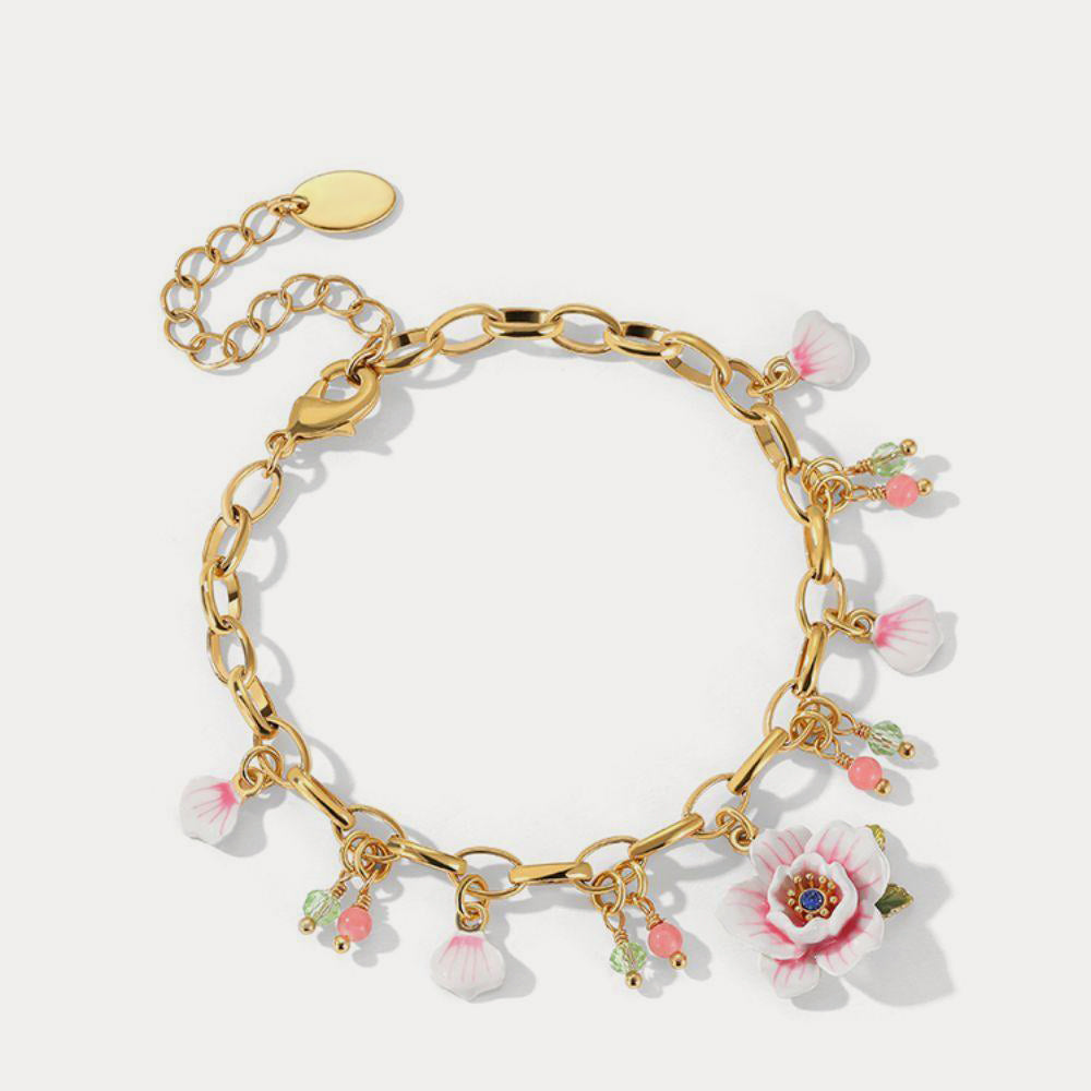 pink rose petal bracelet