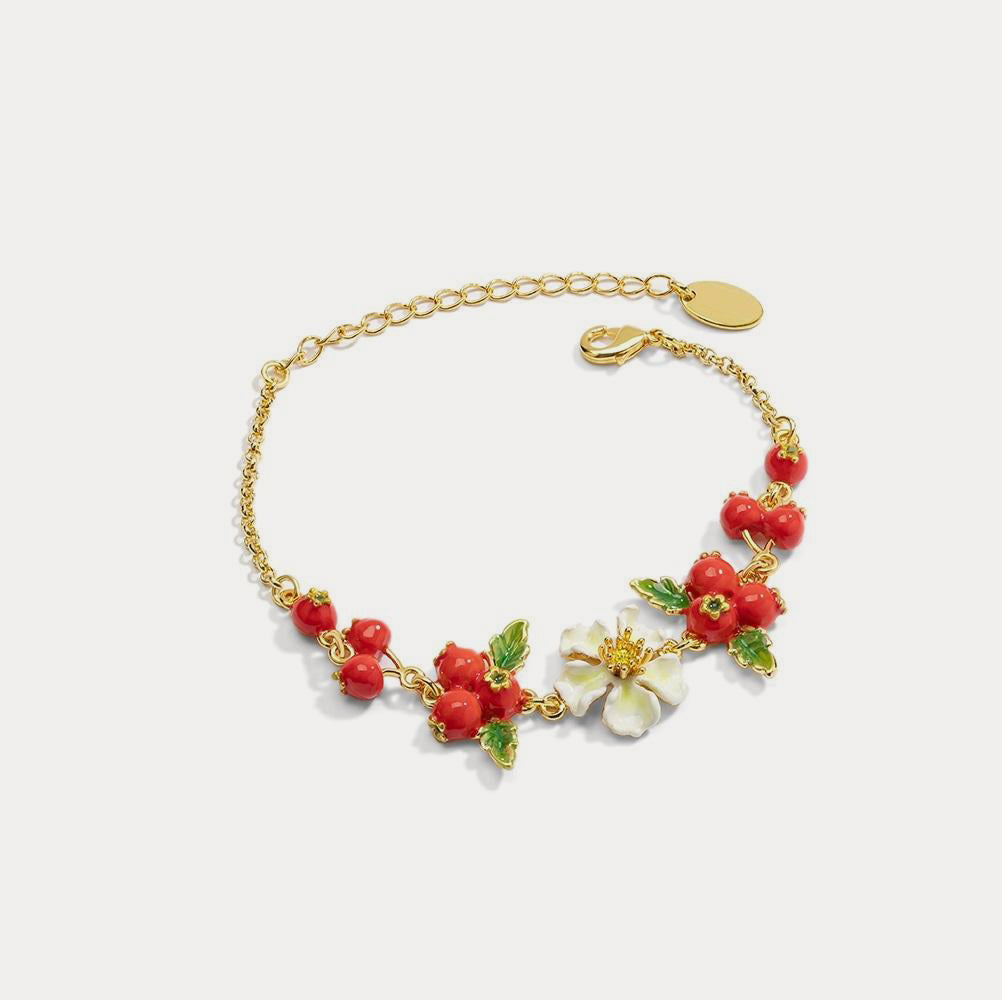 cranberry flowers nature bracelet