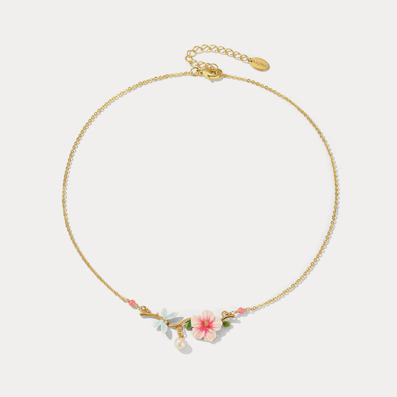 hibiscus nature necklace