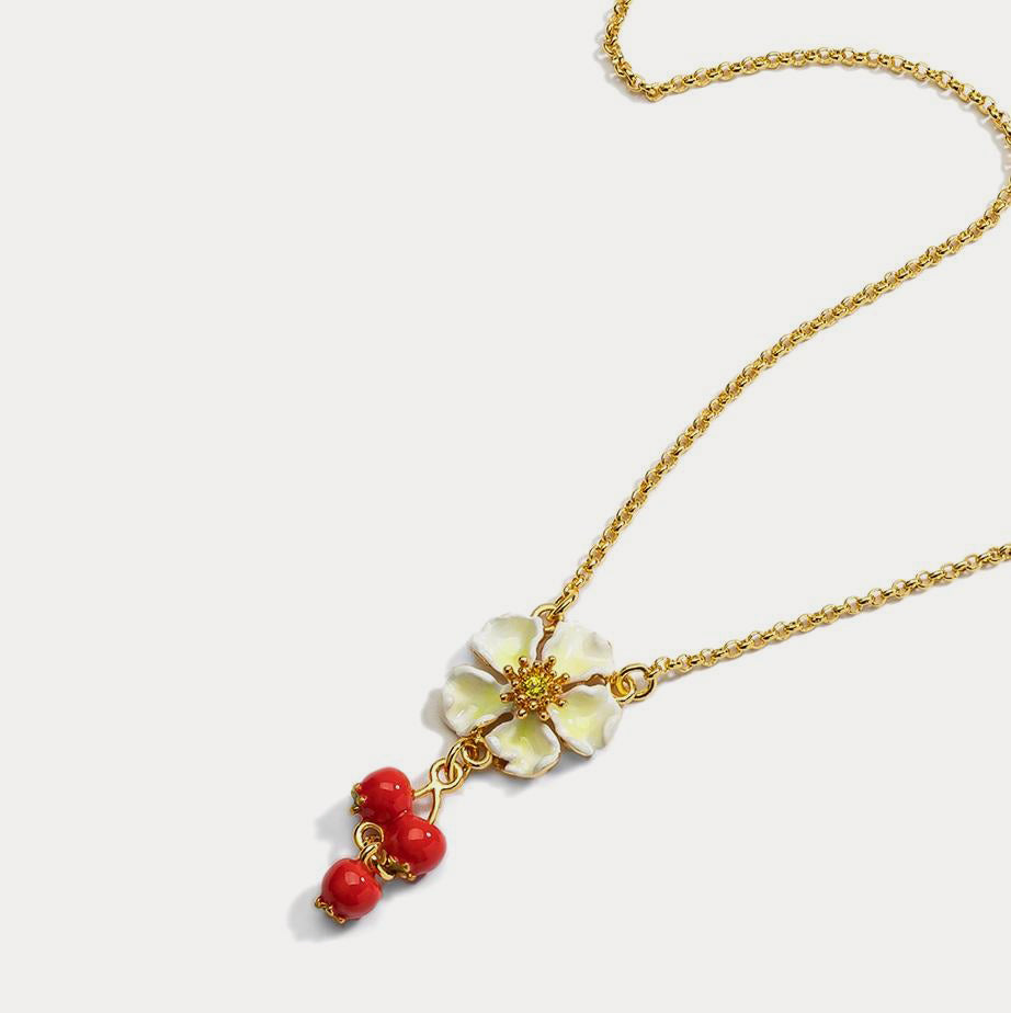cranberry flowers chic necklace