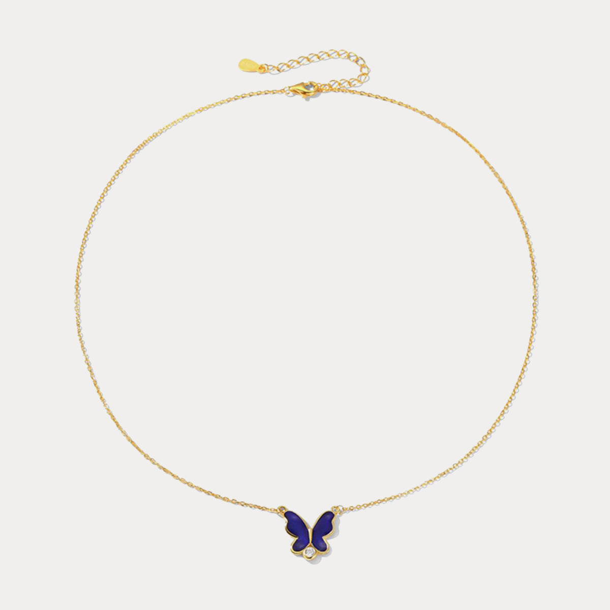 thermochromic butterfly enamel thin necklace