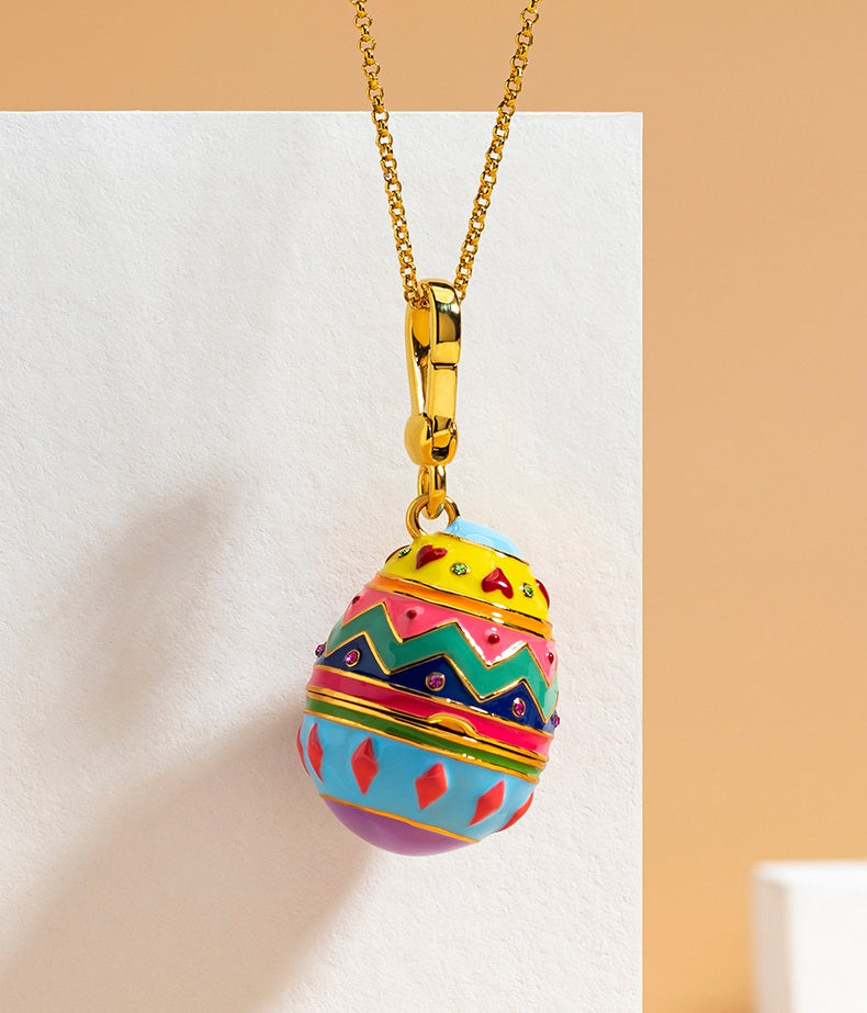 Selenichast Rabbit Zodiac Easter Egg Pendant, Easter Egg Necklace ...