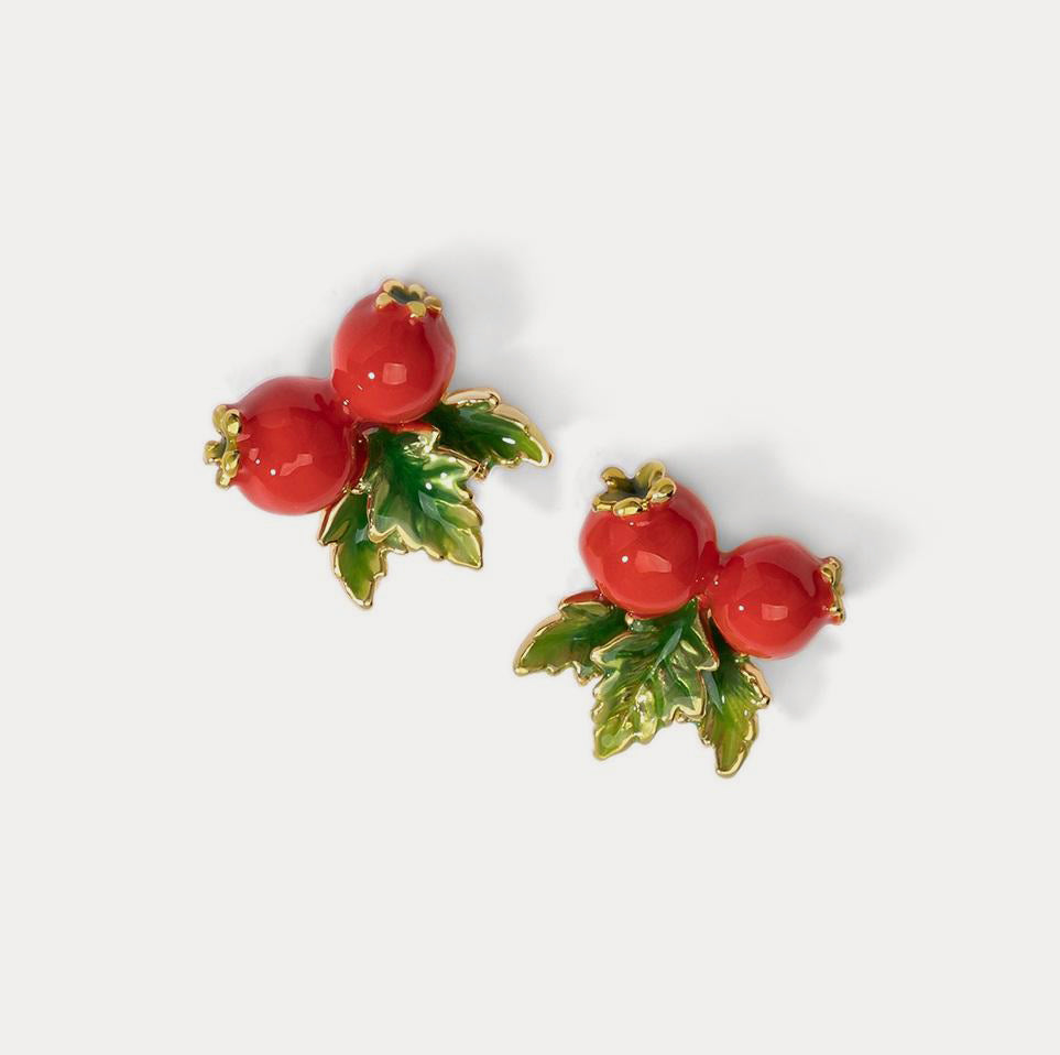 Cranberry Leaves Earrings