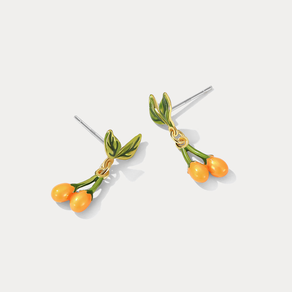 18k gold orange blossom earrings