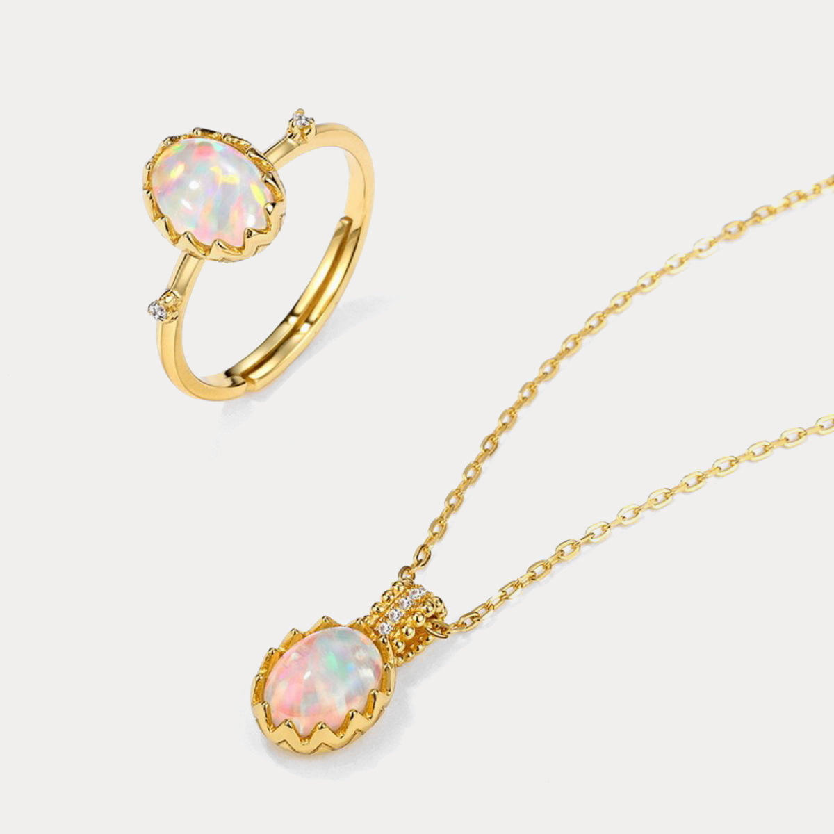 opal gold jewelry set