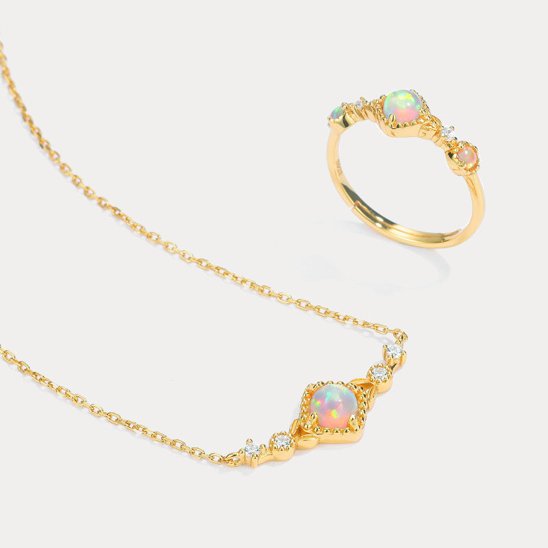 Opal Necklace and Ring