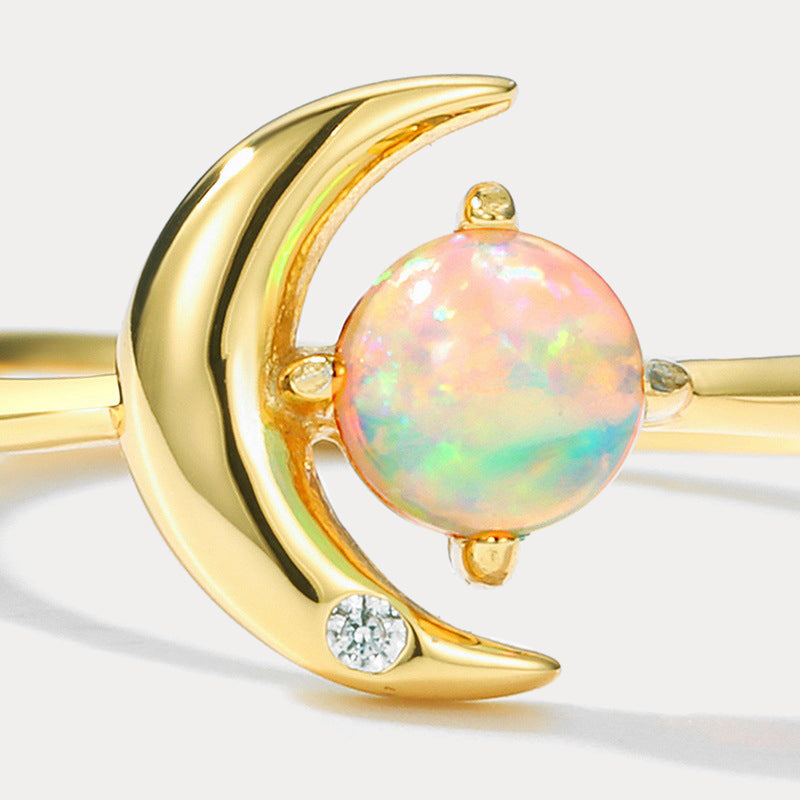 Moon Star Opal Open Ring