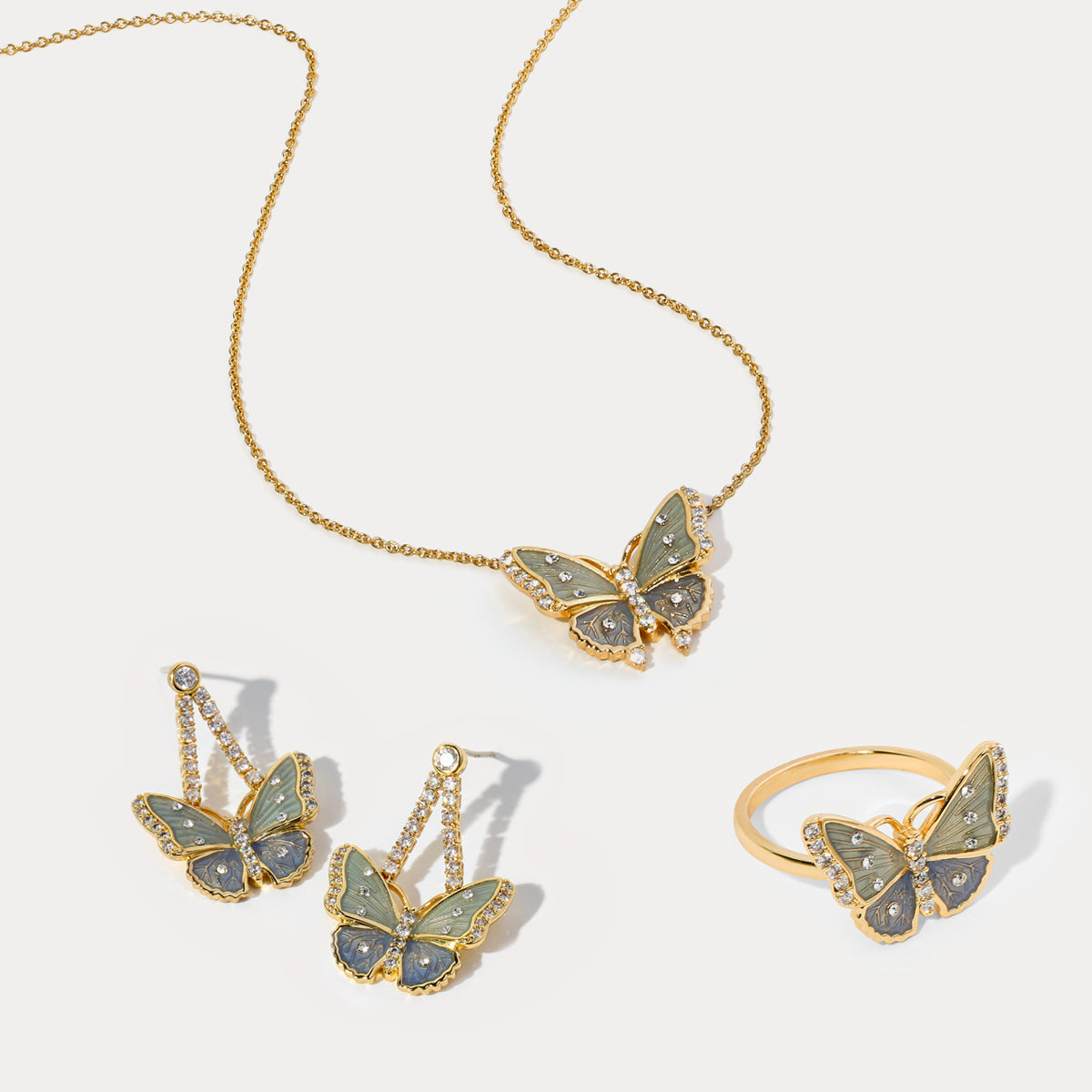 butterfly jewelry set
