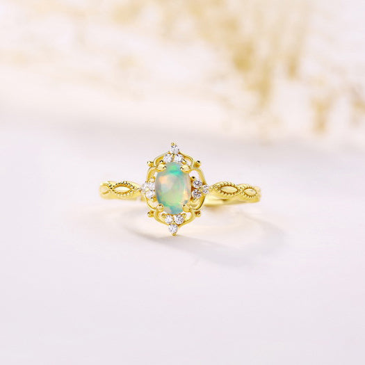 Princess Opal Wedding Ring