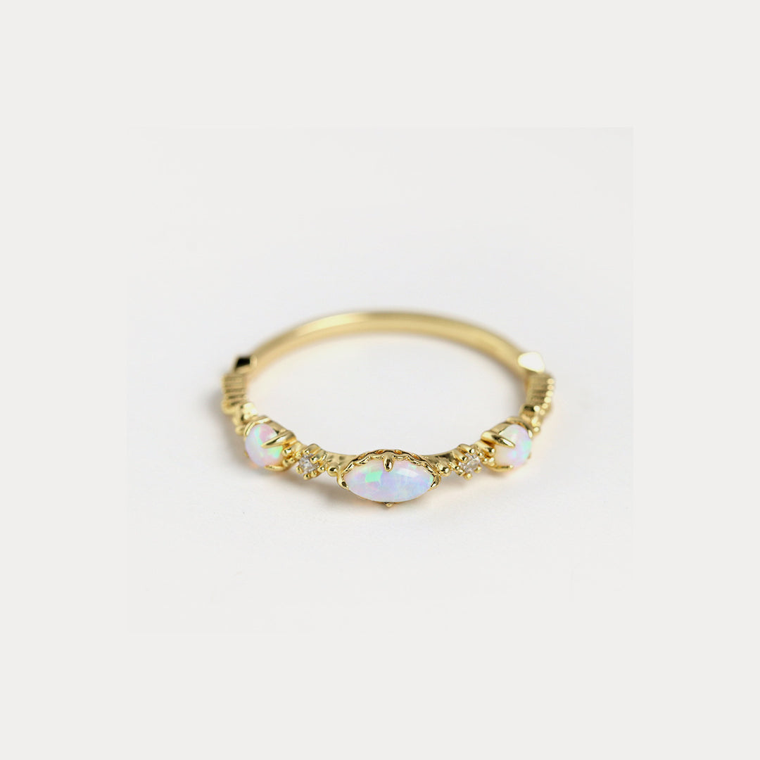 Selenichast opal silver ring 1