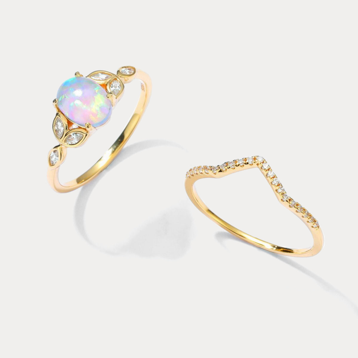 Crown Opal Ring Set
