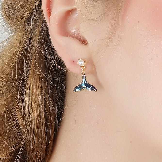 mermaid tail dangling earrings