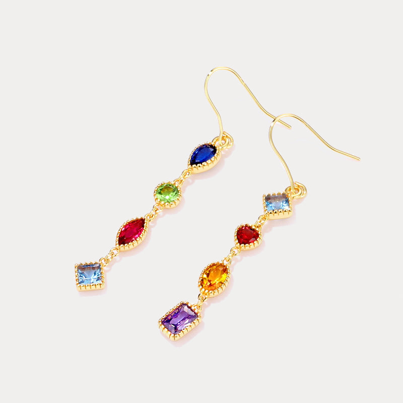 Rainbow Gem Diamond Earrings
