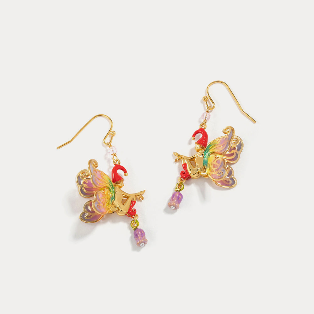 flower fairy dangling earrings