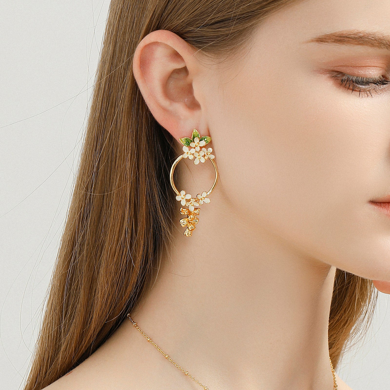 Osmanthus Fragrans 18k Gold Earrings