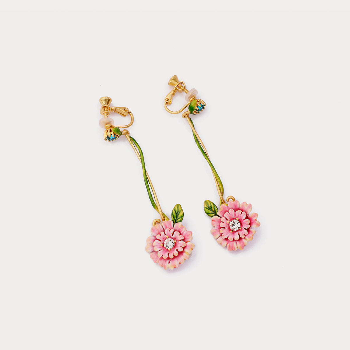 Selenichast peony flower earrings 1