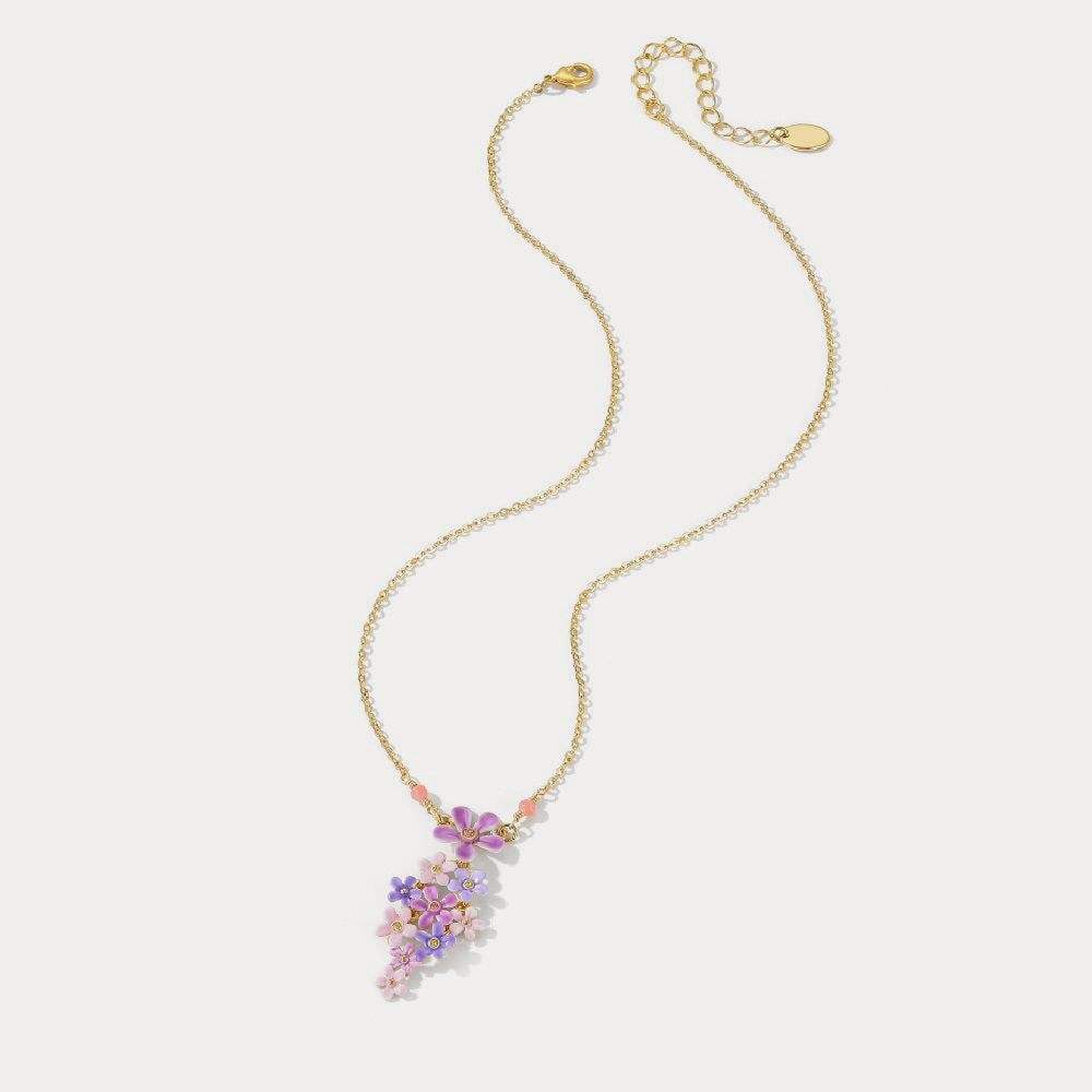 forget me not flowers pendant necklace