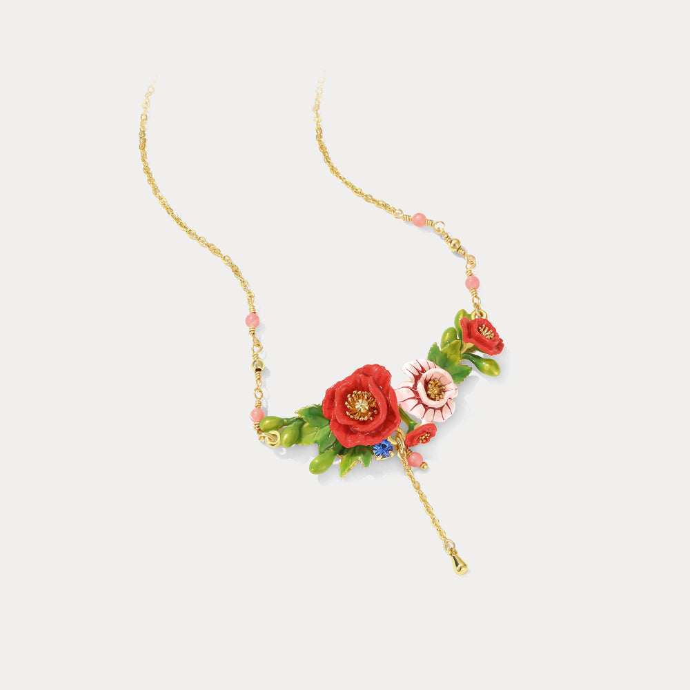 poppy leaves necklace