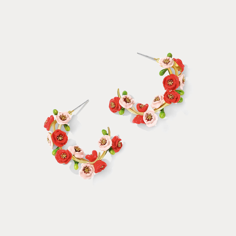 poppy leaves earrings