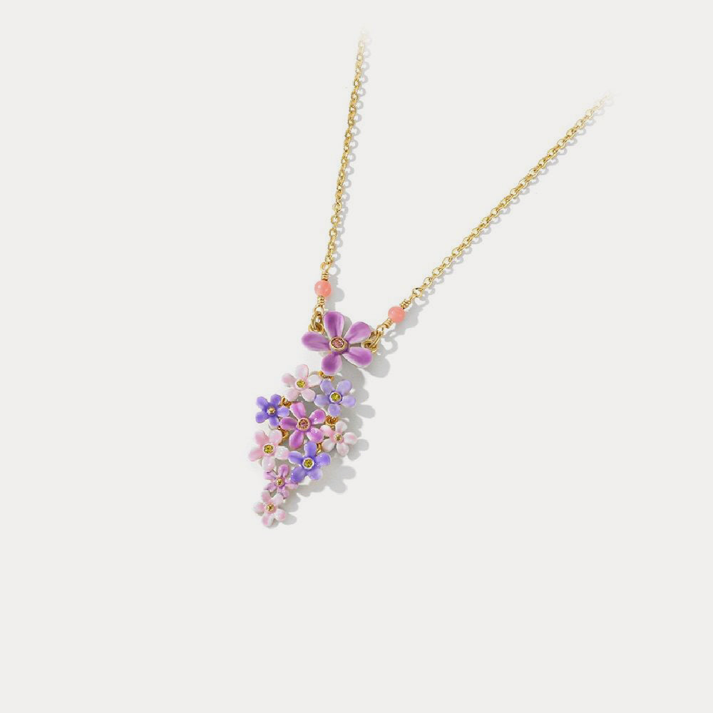 forget me not flowers necklace for women