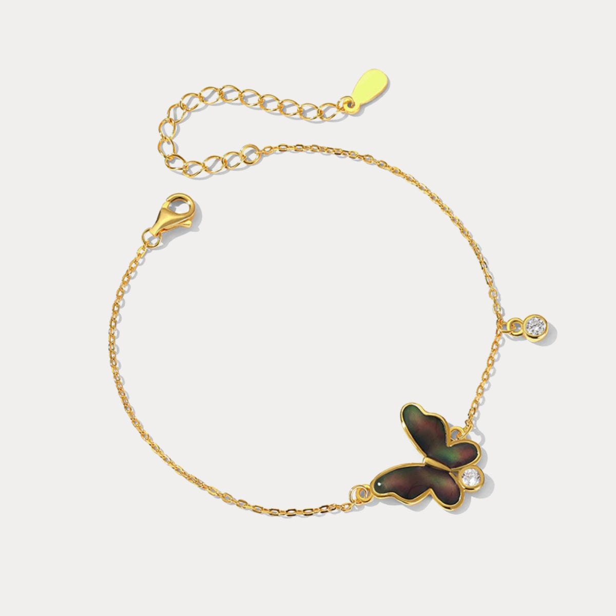 thermochromic butterfly enamel diamond bracelet