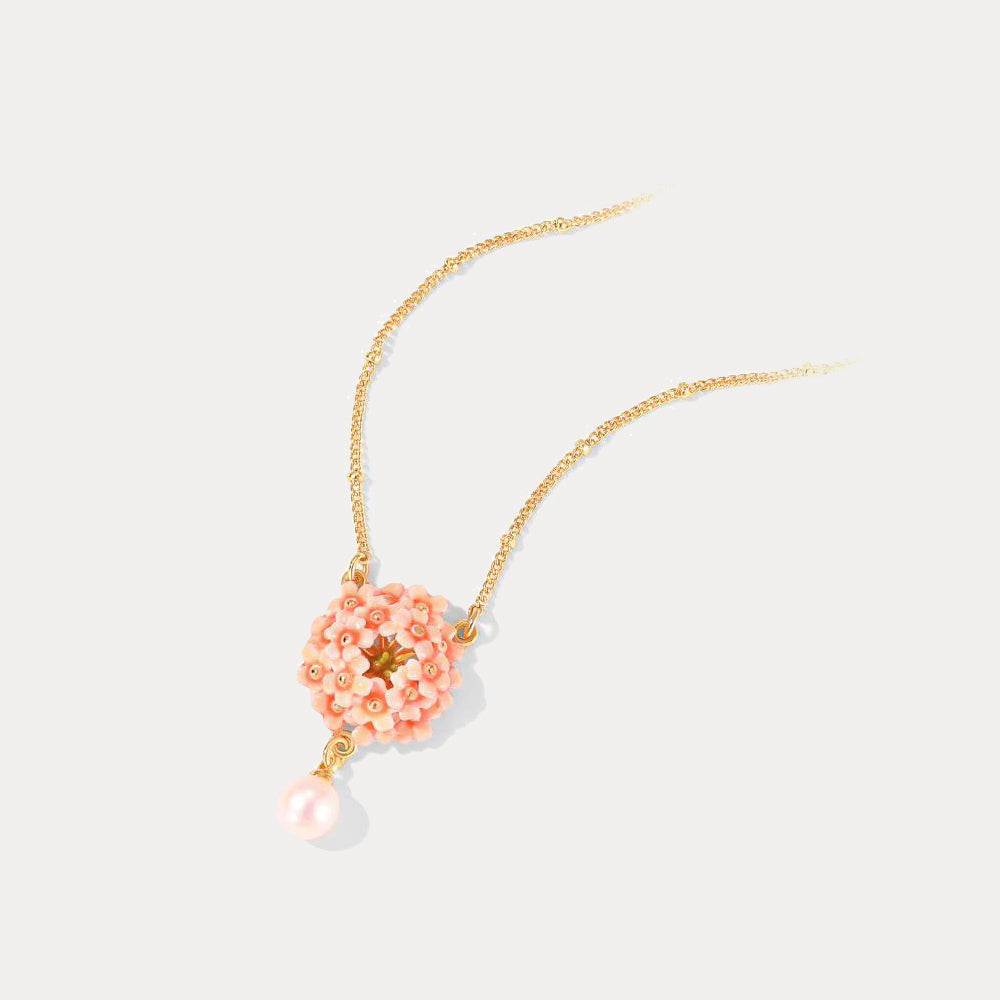 Pink Verbena Gold Necklace