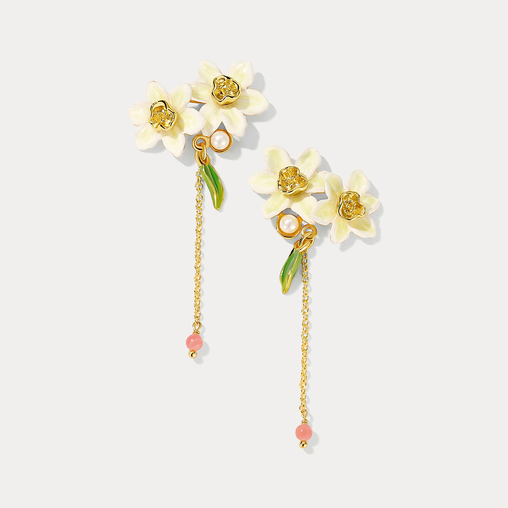 Gold Daffodils Earrings