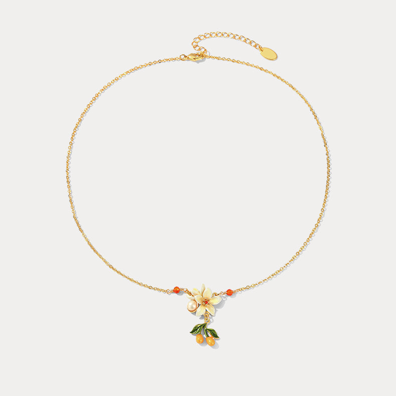 orange blossom pendant necklace