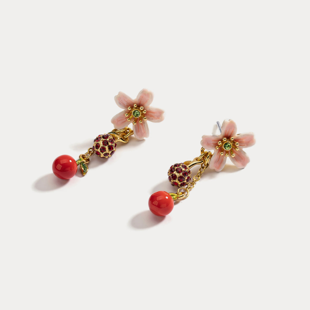 Boucles d'oreilles en fleurs de cerisier