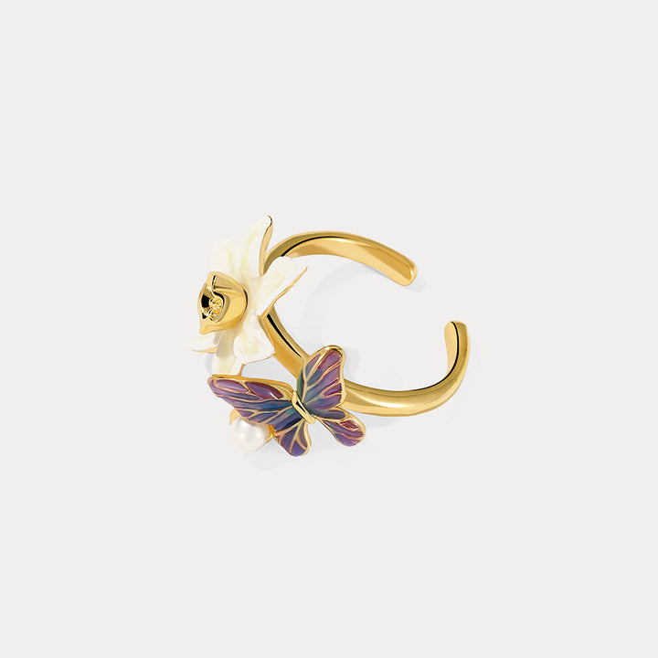 Selenichast Daffodils & Butterfly Ring