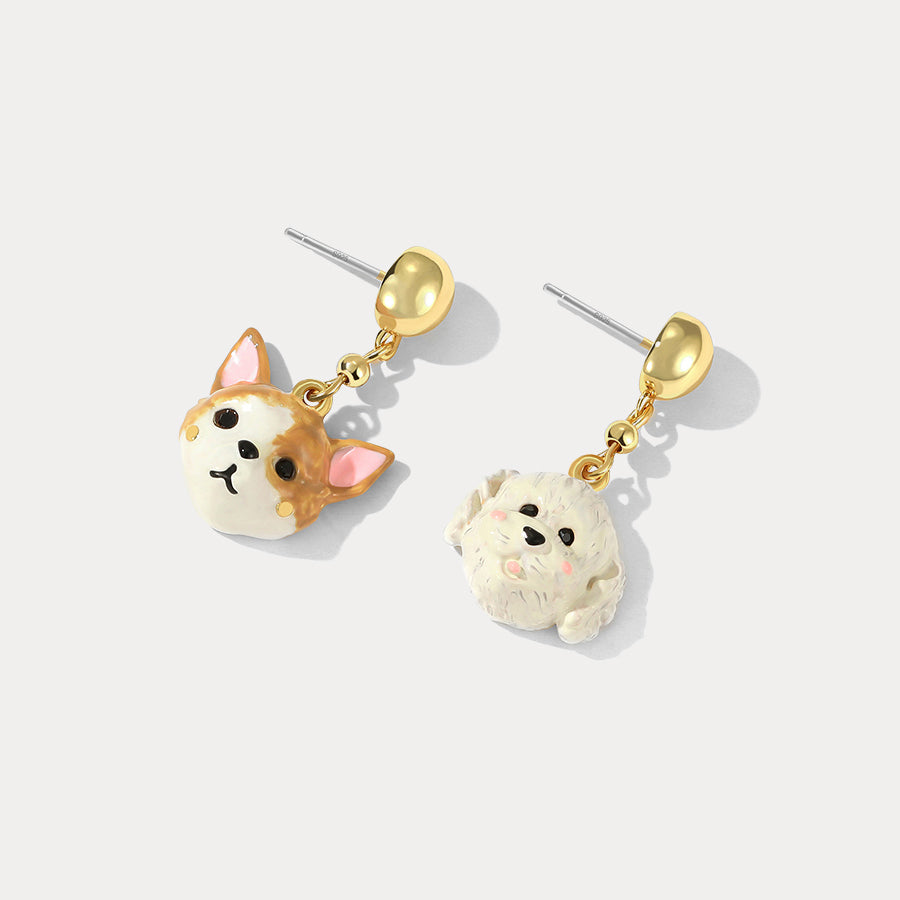 Puppy&Kitten Mismatch Earrings