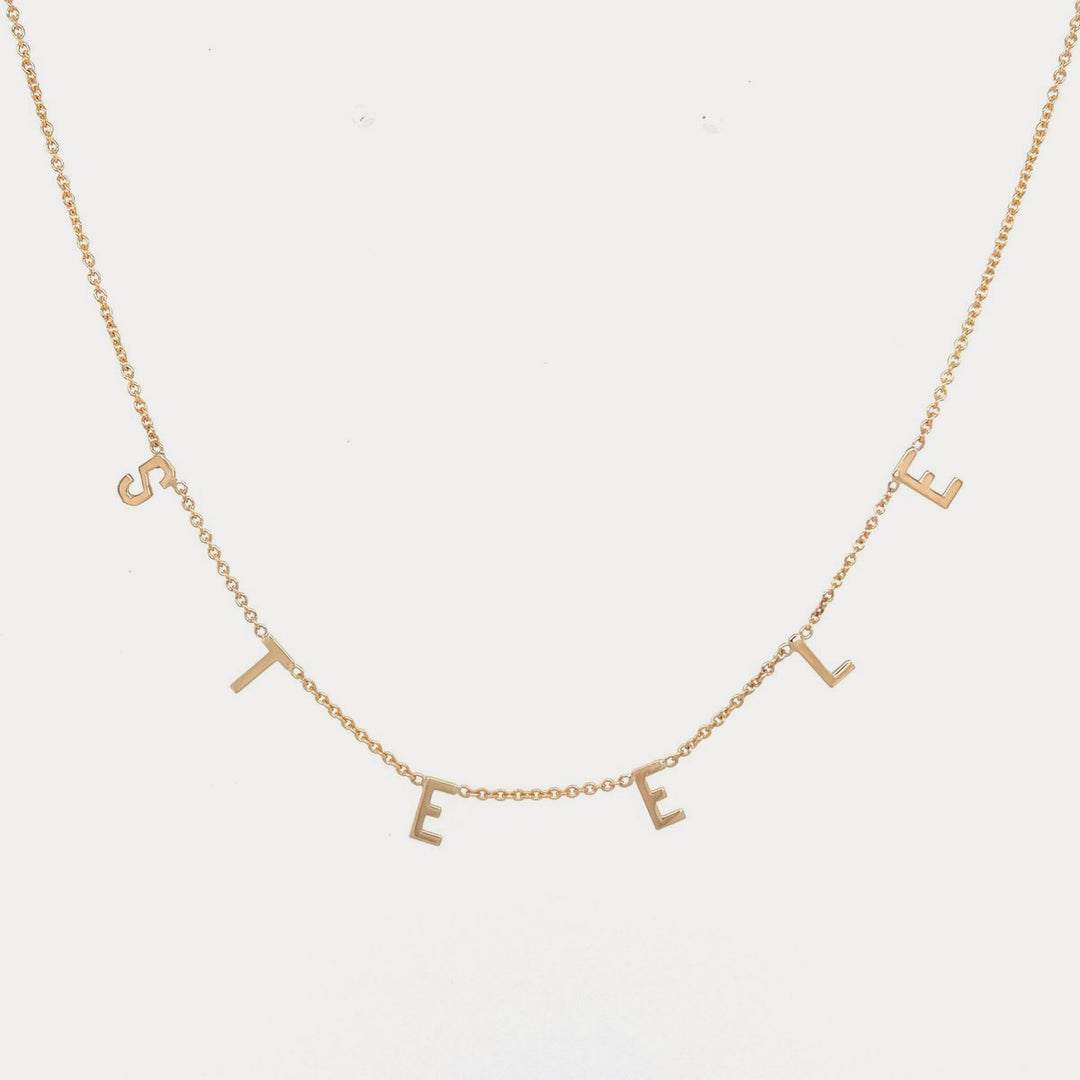 Custom Letter Gold on Silver Necklace