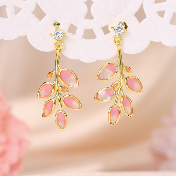 gold sakura earrings