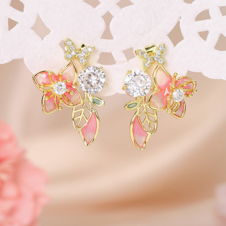 sakura butterfly earrings