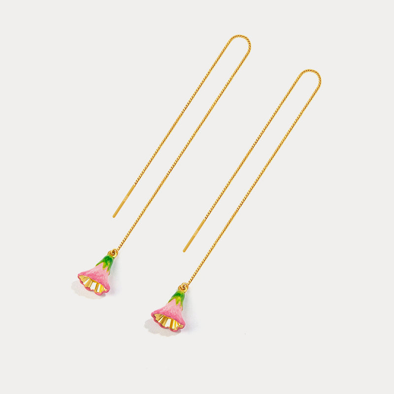 lily of the valley long earrings