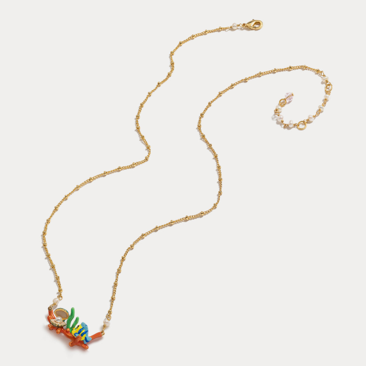 little fish gold necklace