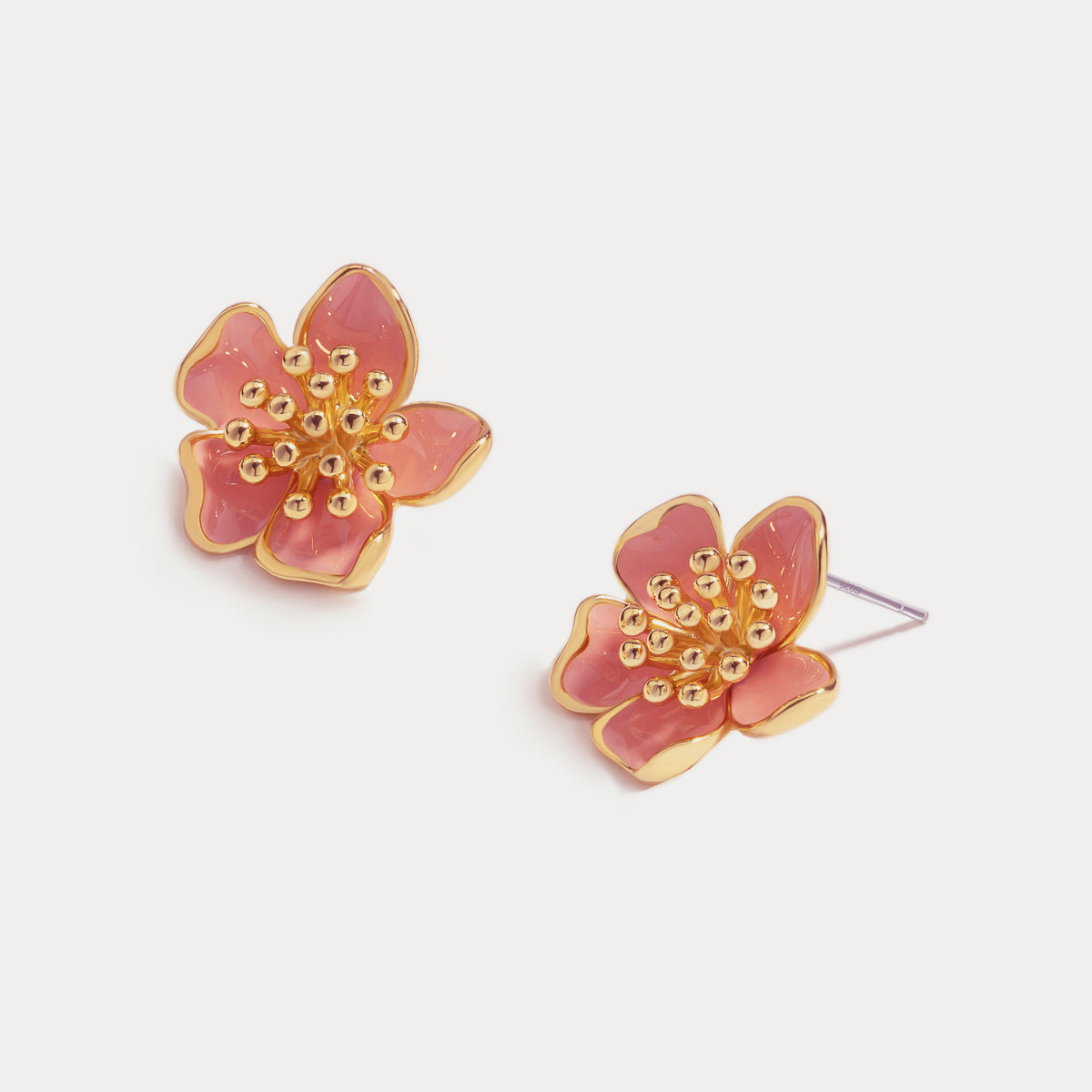 Sakura Gold Stud Earrings
