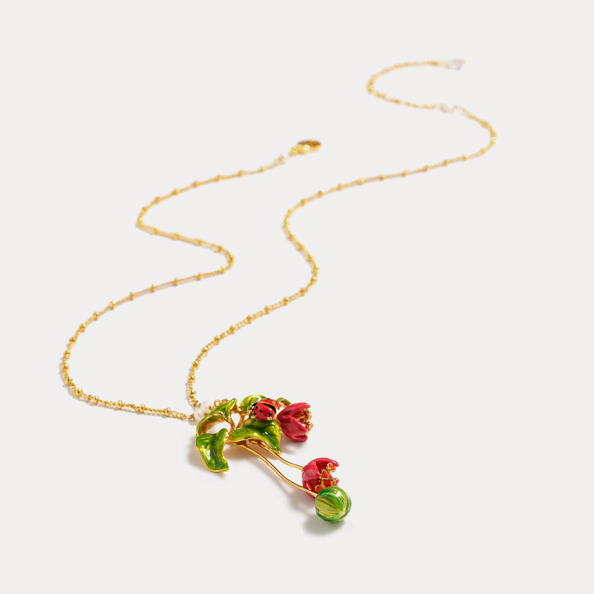 enamel ladybug necklace