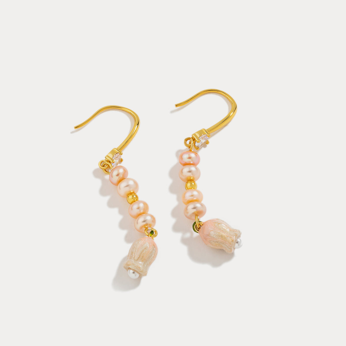 Lily Of The Valley Pearl Nature Earrings