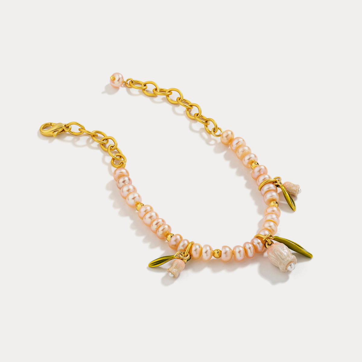 Lily Of The Valley Pearl Chain Bracelet