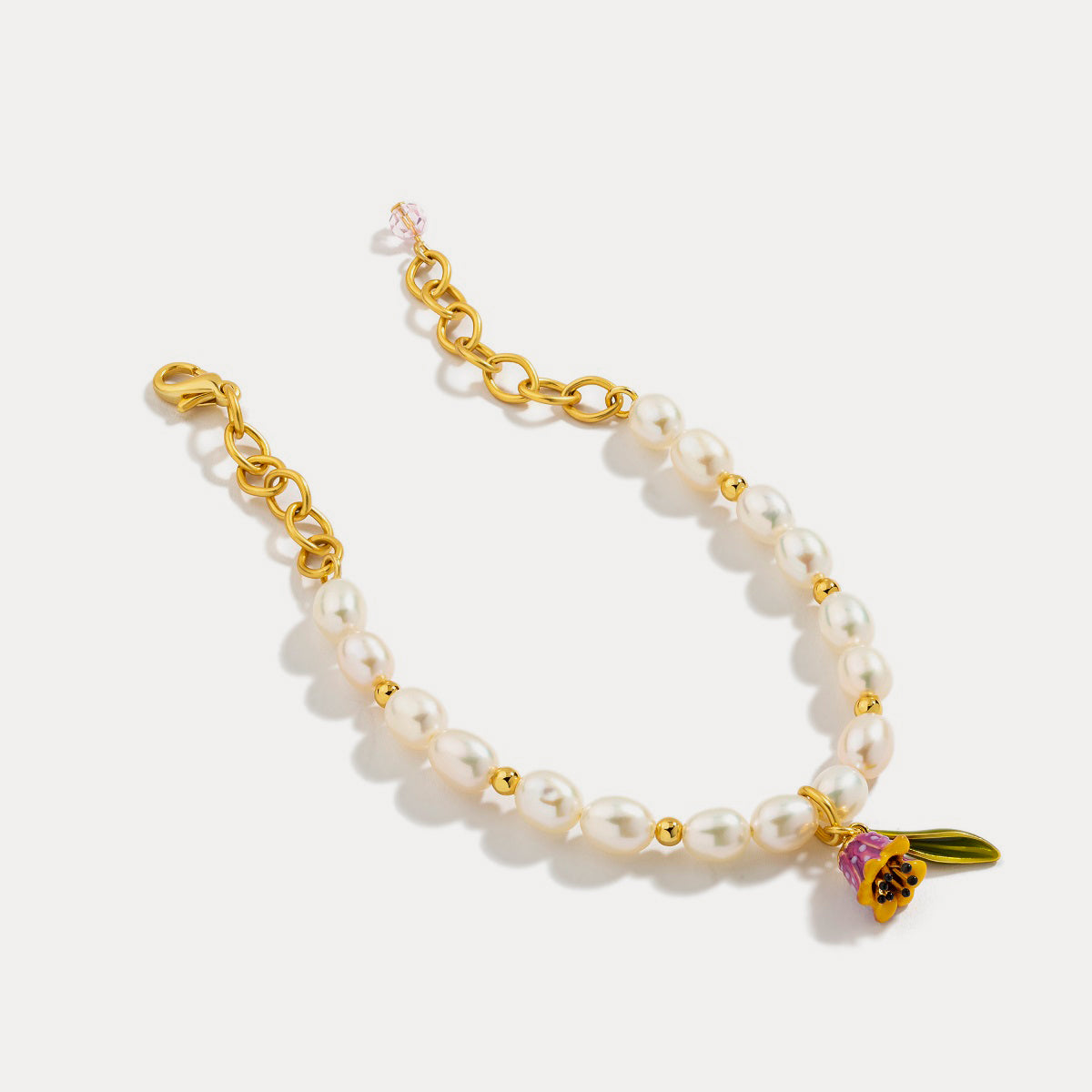 purple lily of the valley beads bracelet